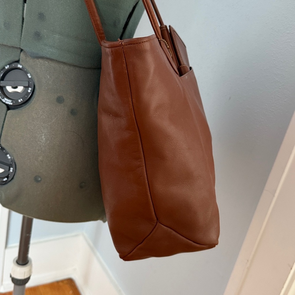 Vintage Coach ‘06 Carryall Tote Toffee Leather Bag & Gold Grommet Snap Wallet - Picture 9 of 16